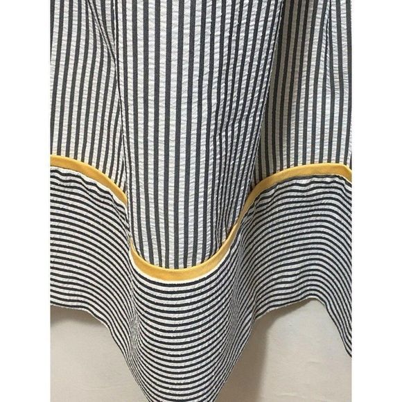 NEW London Times 8 P Seersucker Dress Gray Yellow - Picture 4 of 8